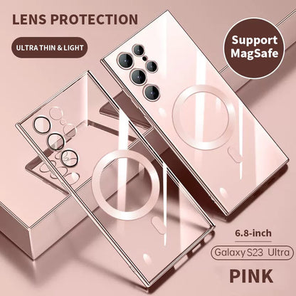 Transparent Luxury Plating Magnetic Cover for Samsung